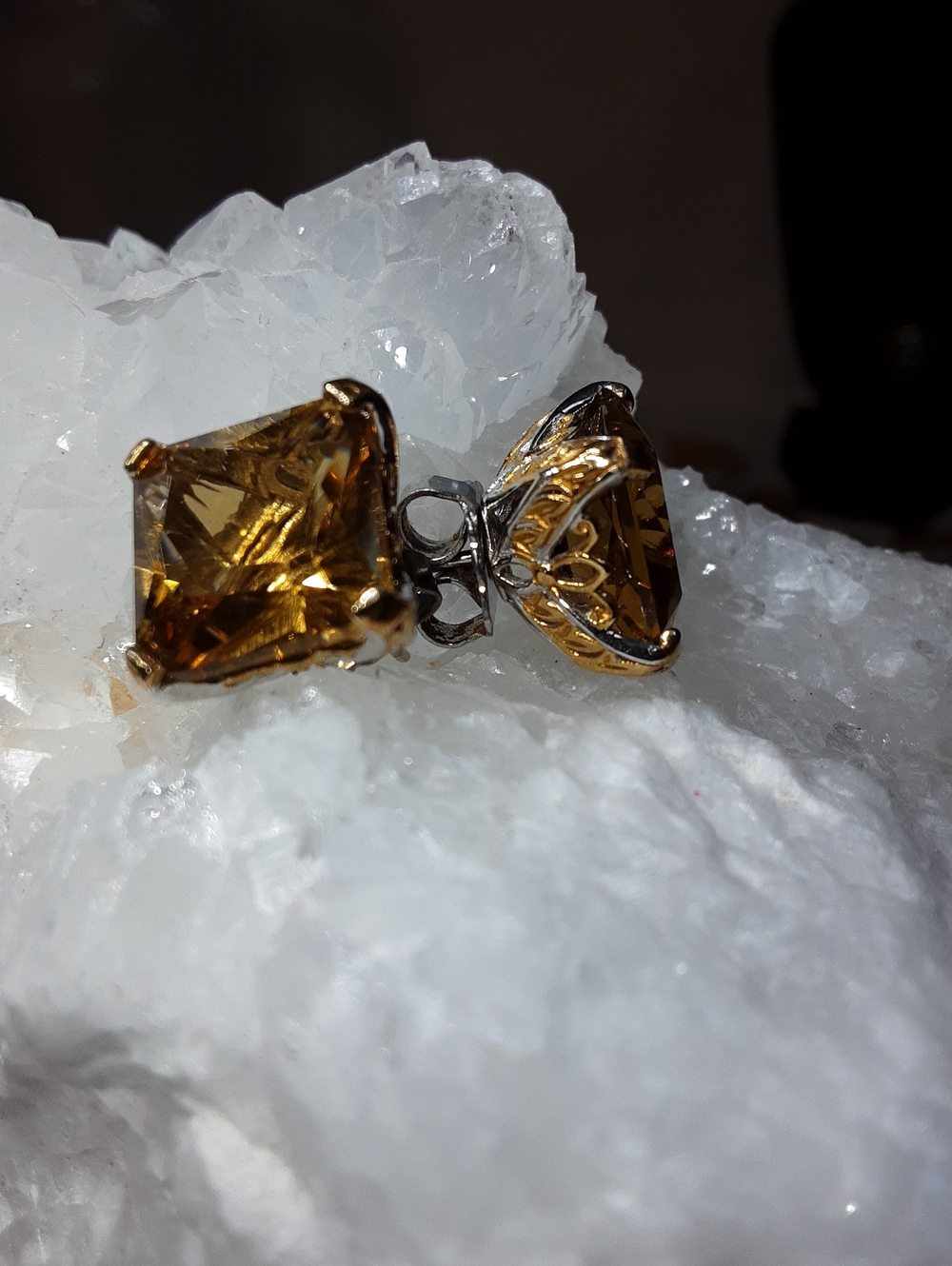 Massive,  925 Genuine Citrine Earrings.